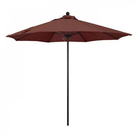 9' Black Aluminum Market Patio Umbrella, Olefin Terrace Adobe